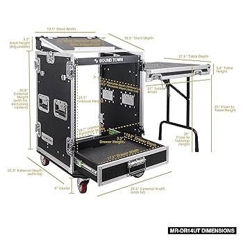Amazon.com: Sound Town 14U PA DJ Pro Audio Rack/Road ATA